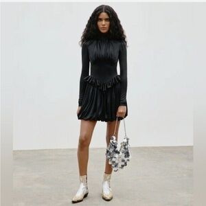 Rabanne X H&M Black Ruffle Mini Dress